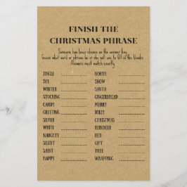 家族の素朴クリスマスパーティーゲーム印刷