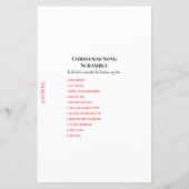 家族の素朴クリスマスパーティーゲーム印刷 (裏面)