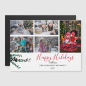 家族の素朴コラージュ幸せな休日の磁気カード (正面/裏面)