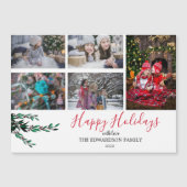 家族の素朴コラージュ幸せな休日の磁気カード (正面)