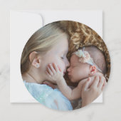 家族の素朴写真木楽しいクリスマスの葉 招待状 (裏面)