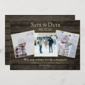 家族の素朴養子縁組の木写真の保存日 セーブザデート (正面/裏面)