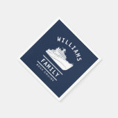 家族の絆 再会 サマー バケーション クルーズ 船 海 スタンダードカクテルナプキン (角)