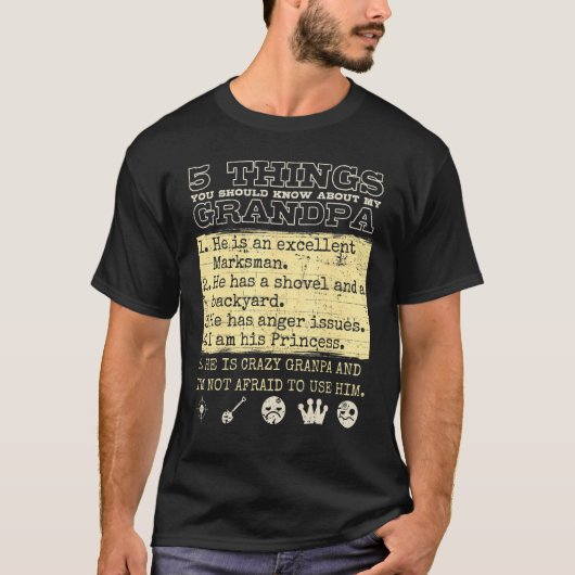 家族の絆 祖父 おじいちゃん 孫娘 Tシャツ (正面)