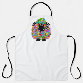 家族の美しい虹の羊 エプロン