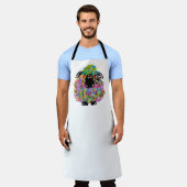 家族の美しい虹の羊 エプロン (着用した状態)