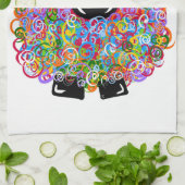 家族の美しい虹の羊 キッチンタオル (折り畳み)