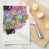 家族の美しい虹の羊 キッチンタオル (四つ折り)