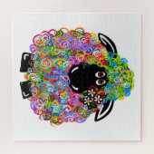 家族の美しい虹の羊 ジグソーパズル (横)