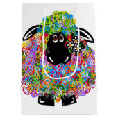 家族の美しい虹の羊 ミディアムペーパーバッグ (裏面)