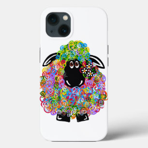 家族の美しい虹の羊 iPhone 13ケース