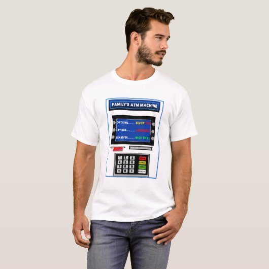 家族の自動支払機のTシャツ-ユーモア-機械およびカード Tシャツ (正面フル)