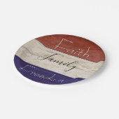 家族の自由に愛国心のある木材 ペーパープレート (アングル)