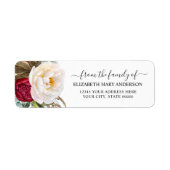 家族の葬儀から赤白フローラ ラベル (正面)