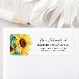 家族の葬儀記念ひまわりフローラから ラベル