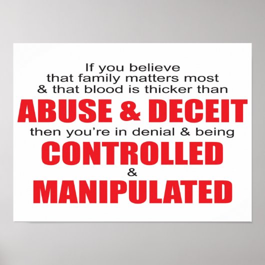 家族の虐待の詐欺の制御 ポスター (正面)