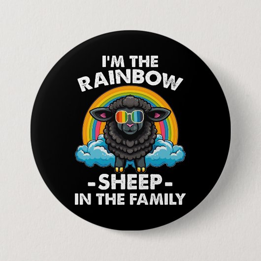 家族の虹の羊 Pride Month 缶バッジ (正面)