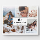 家族の複数の写真コラージュが白に設定 フォトプラーク (正面)