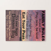 家族の規則、パーソナライズされた家族 ジグソーパズル (横)