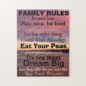 家族の規則、パーソナライズされた家族 ジグソーパズル (縦)