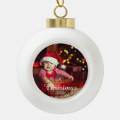 家族の記念カスタム写真 セラミックボールオーナメント (正面)