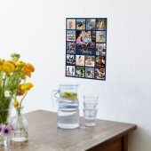 家族の記念写真コラージュNavy Blueと実在 箔ポスター (レイダウン (キッチン))