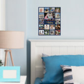 家族の記念写真コラージュNavy Blueと実在 箔ポスター (インサイチュ (寝室))