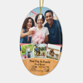 家族の記念品として最初の旅&カスタム4枚の写真 セラミックオーナメント (左)