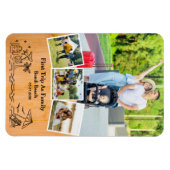 家族の記念品として最初の旅&カスタム4枚の写真 マグネット (横)