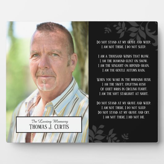 家族の記念自分の詩の記念碑を追加 フォトプラーク (正面)