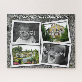 家族の記憶は花こう岩の4つのxのカスタムな写真揺れます ジグソーパズル