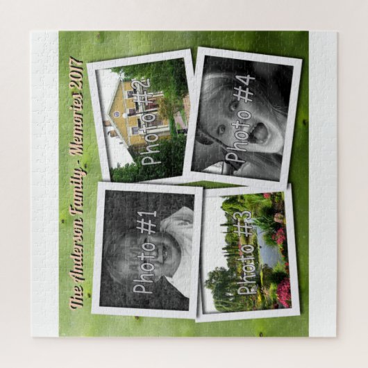 家族の記憶は4つのxのカスタムな写真サボテンに挑戦します ジグソーパズル (縦)