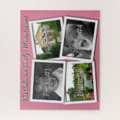 家族の記憶は4つのxのカスタムな写真ピンクに挑戦します ジグソーパズル (縦)