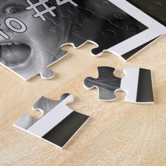 家族の記憶は4つのxのカスタムな写真黒に挑戦します ジグソーパズル (側面)