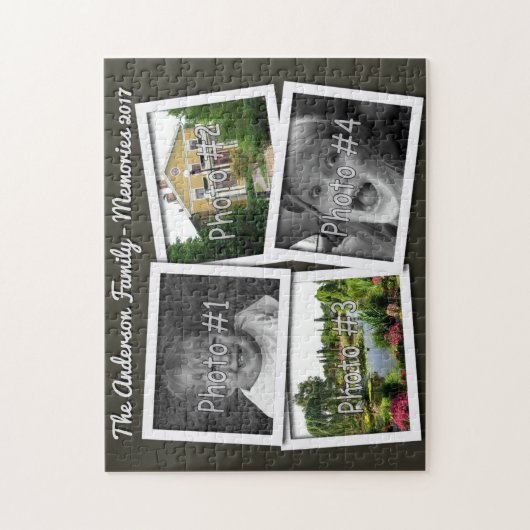 家族の記憶は4つのxのカスタムな写真黒に挑戦します ジグソーパズル (縦)