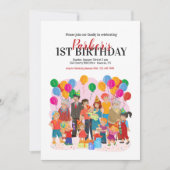 家族の誕生日のパーティの招待状 招待状 (正面)