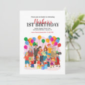 家族の誕生日のパーティの招待状 招待状 (スタンド正面)