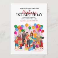 家族の誕生日のパーティの招待状