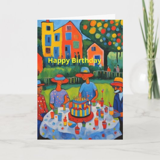 家族の誕生日パーティー カード (正面)