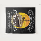 家族の誕生日2024パーティーTシャツ同窓会引退 タペストリー (正面(横))