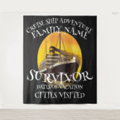 家族の誕生日2024パーティーTシャツ同窓会引退 タペストリー (正面)