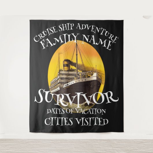 家族の誕生日2024パーティーTシャツ同窓会引退 タペストリー (正面)