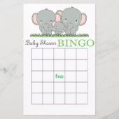 家族の象の赤ちゃんシャワービンゴカード (正面)