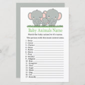 家族の象の赤ん坊の動物の名前ゲーム (正面/裏面)