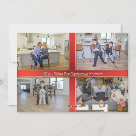 家族の贈り物 リボンで包んだ写真カード シーズンカード (裏面)