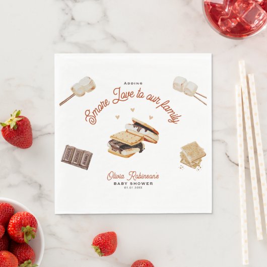 家族の赤ちゃんシャワーにもっと愛を追加 スタンダードランチョンナプキン (インサイチュ)