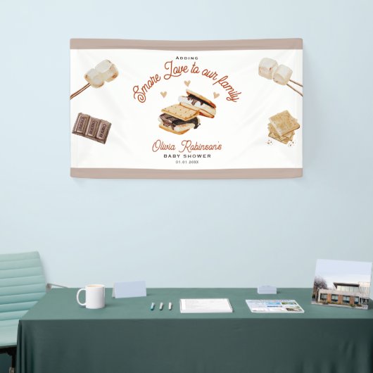 家族の赤ちゃんシャワーにもっと愛を追加 横断幕 (トレードショー)