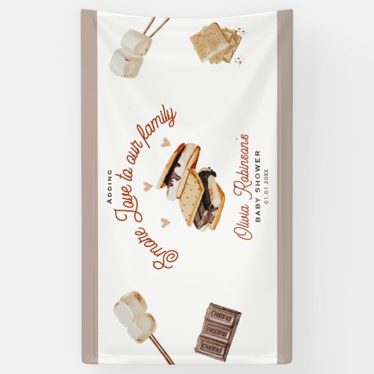 家族の赤ちゃんシャワーにもっと愛を追加 横断幕 (縦)