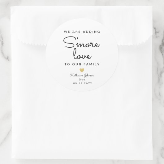 家族の赤ちゃんシャワーへの愛情の追加 ラウンドシール (バッグ)