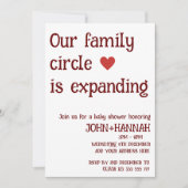 家族の輪が広がっている共同ベビーシャワー 招待状 (正面)